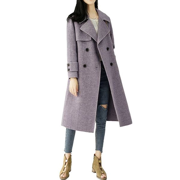 women 2019 autumn winter new wool coat double sided cashmere outerwear female turn-down collar casual warm jacket overcoat n58, Black
women 2019 autumn winter new wool coat double sided cashmere outerwear female turn-down collar casual warm jacket overcoat n58, Black