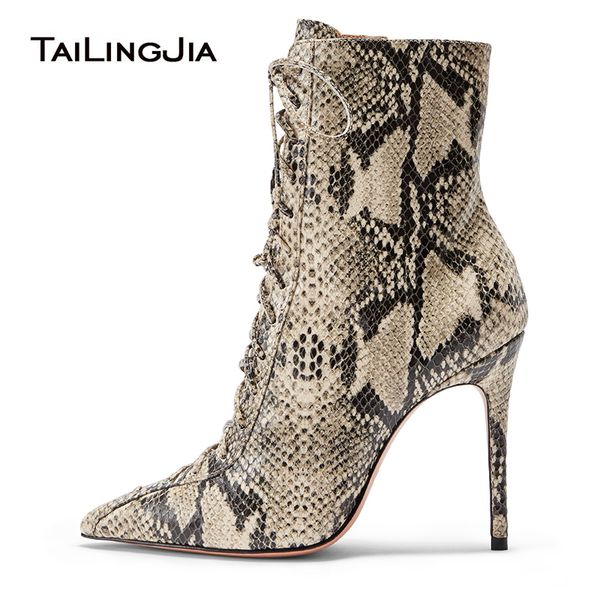 high heel snake print ankle boots for women pointed toe lace up booties ladies short boots 2019 stiletto heel winter shoes, Black
high heel snake print ankle boots for women pointed toe lace up booties ladies short boots 2019 stiletto heel winter shoes, Black