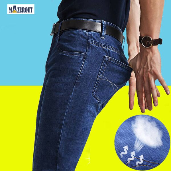 mazerout мужчины марка джинсы классический весна осень мужской дышащие straight stretch джинсовые брюки летние комбинезоны эластичные fit бр, Blue 
mazerout мужчины марка джинсы классический весна осень мужской дышащие straight stretch джинсовые брюки летние комбинезоны эластичные fit бр, Blue