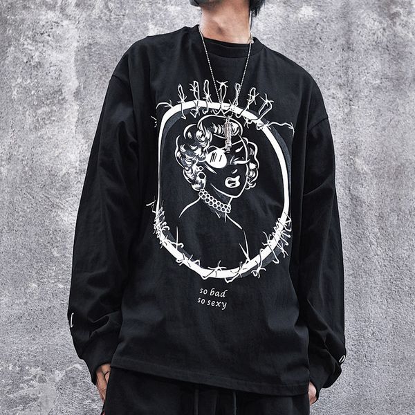 brand men streetwear hip hop funny t shirt long sleeve harajuku tshirt oversized spring loose t-shirt cotton causal tees, White;black
brand men streetwear hip hop funny t shirt long sleeve harajuku tshirt oversized spring loose t-shirt cotton causal tees, White;black