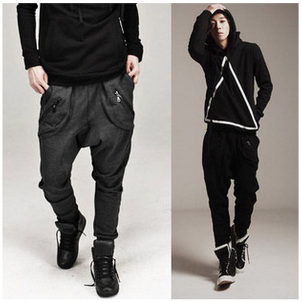 men's pants men casual sweatpants drape drop crotch harem hip-hop trouser baggy dancing gothic punk style, Black
men's pants men casual sweatpants drape drop crotch harem hip-hop trouser baggy dancing gothic punk style, Black