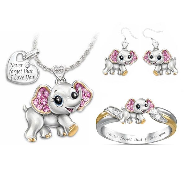 pink cute elephant jewelry sets for women girls fashion silver color cartoon animal children kids baby party jewelry accessories
pink cute elephant jewelry sets for women girls fashion silver color cartoon animal children kids baby party jewelry accessories