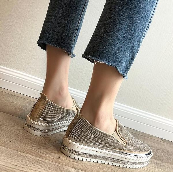 new 2019 european fashion espadrilles shoes woman genuine creepers flats ladies loafers crystal loafers size 35-39, Black
new 2019 european fashion espadrilles shoes woman genuine creepers flats ladies loafers crystal loafers size 35-39, Black