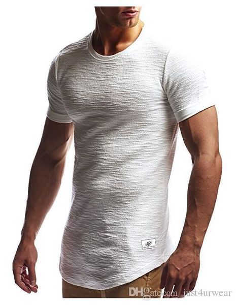 men tshirts summer hem curved long tees solid colors short sleeves athletic casual, White;black
men tshirts summer hem curved long tees solid colors short sleeves athletic casual, White;black