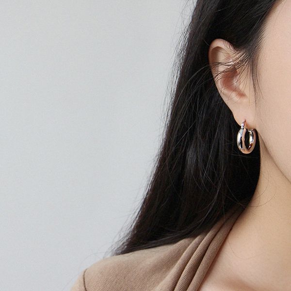 925 sterling silver chunky lightweight hoop earring hollow tube hoop thick silver big ear buckle elegant women everyday, Golden;silver
925 sterling silver chunky lightweight hoop earring hollow tube hoop thick silver big ear buckle elegant women everyday, Golden;silver