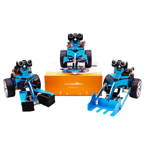 3-in-1 graphical programmable robot car with bluetooth ir and tracking module aluminum alloy stem steam robot car toy for micro
3-in-1 graphical programmable robot car with bluetooth ir and tracking module aluminum alloy stem steam robot car toy for micro