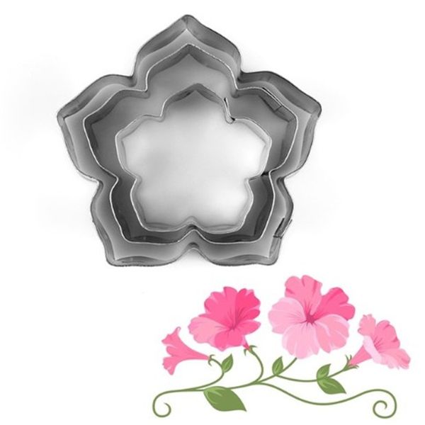 3 pcs/lot beautiful flower cake mold stainless steel petunia carnations cosmos cookie cutter fondant cake decoration tools
3 pcs/lot beautiful flower cake mold stainless steel petunia carnations cosmos cookie cutter fondant cake decoration tools