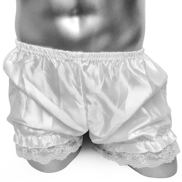 fashion men shiny satin bloomers lace ruffles men lace panties gay sissy boxer men's underwear shorts boxer underpants, Black;white
fashion men shiny satin bloomers lace ruffles men lace panties gay sissy boxer men's underwear shorts boxer underpants, Black;white