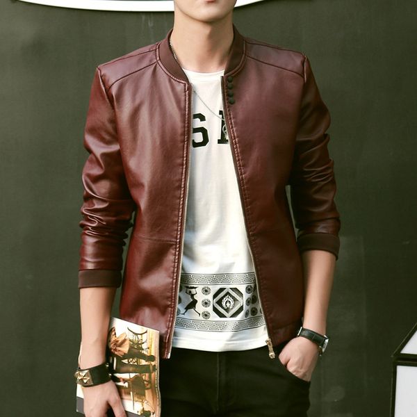 autumn clothing new style men casual leather coat teenager trend leather jacket locomotive coat men's fashionable stand, Black
autumn clothing new style men casual leather coat teenager trend leather jacket locomotive coat men's fashionable stand, Black