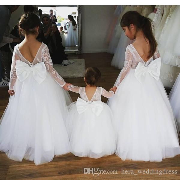 long sleeve flower girl dresses a line jewel lace gig bow floor length girls pageant dresses for wedding party685585, White;blue
long sleeve flower girl dresses a line jewel lace gig bow floor length girls pageant dresses for wedding party685585, White;blue