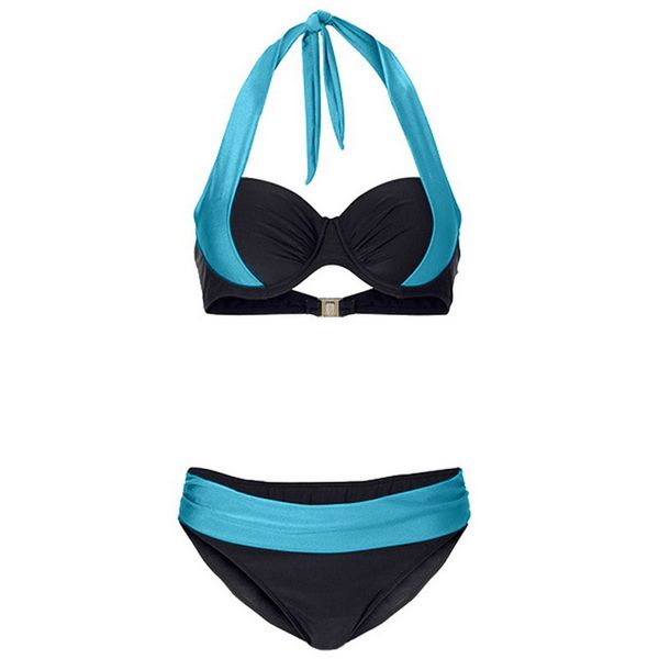 women's tankini swimsuits deep cut v neck bikini triangle bikini set high-waist halter summer beach wear, White;black
women's tankini swimsuits deep cut v neck bikini triangle bikini set high-waist halter summer beach wear, White;black