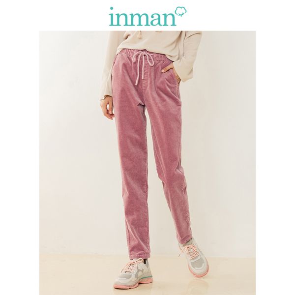 inman spring autumn comfortable elastic cotton harem solid corduroy women casual pants, Black;white
inman spring autumn comfortable elastic cotton harem solid corduroy women casual pants, Black;white