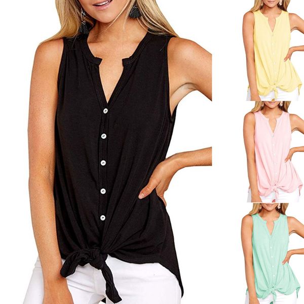 women's summer sleeveless v-neck tank with tie front v-neck solid color casual solid roupas femininas#10, White
women's summer sleeveless v-neck tank with tie front v-neck solid color casual solid roupas femininas#10, White