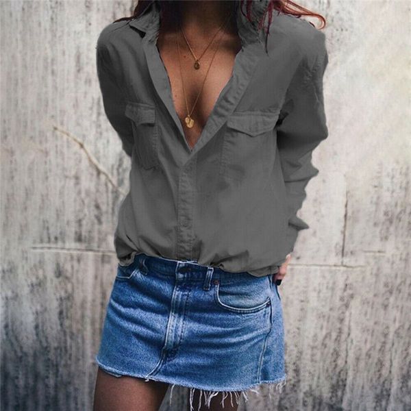 women's summer loose cotton linen blouse ladies long sleeve v neck plus size casual shirt sell femme, White
women's summer loose cotton linen blouse ladies long sleeve v neck plus size casual shirt sell femme, White
