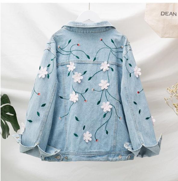 2019 bgsolid denim jacket coat female short jacket loose coat large size women's fashion slimming flower embroidery denim, Black;brown
2019 bgsolid denim jacket coat female short jacket loose coat large size women's fashion slimming flower embroidery denim, Black;brown