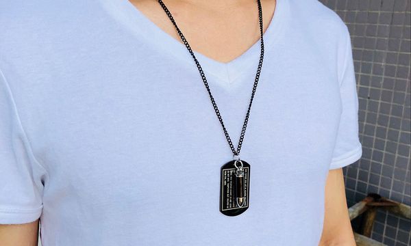men stainless color wholesale steel black + scripture necklaces pendant for bullet & steel gehjt
men stainless color wholesale steel black + scripture necklaces pendant for bullet & steel gehjt