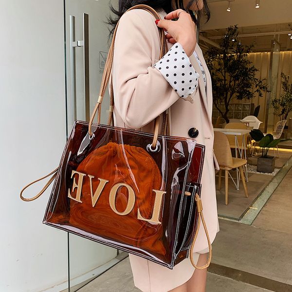pvc transparent shoulder bags for women 2019 summer beach bag big totes lady travel handbags with a small bag large-capacity
pvc transparent shoulder bags for women 2019 summer beach bag big totes lady travel handbags with a small bag large-capacity