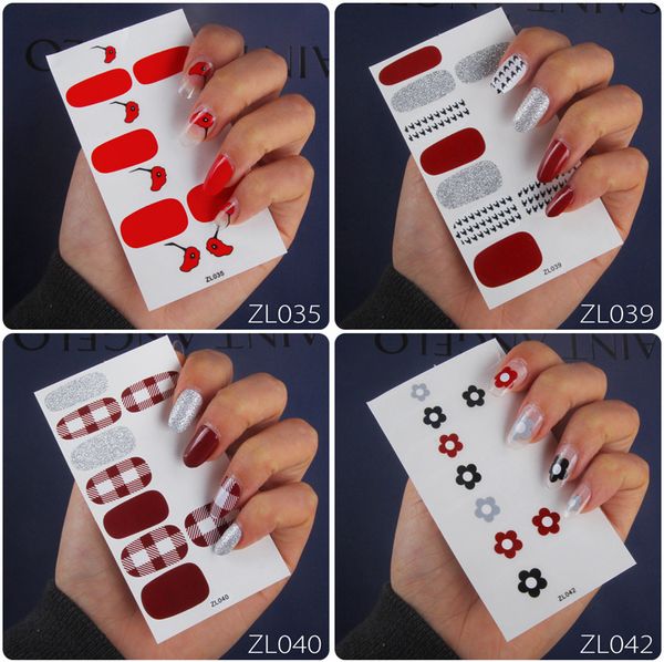 14tip/set nail art sticker colorful full size nail stickers 3d manicure grey black red polish diy self adhesive strip
14tip/set nail art sticker colorful full size nail stickers 3d manicure grey black red polish diy self adhesive strip