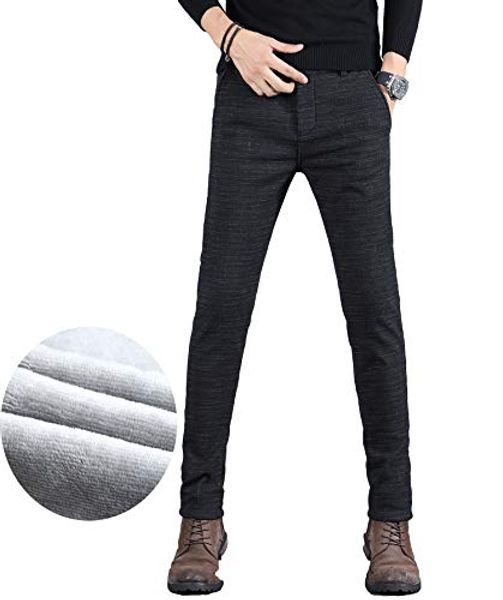 colinna men's fleece lined jeans winter thicken stretch jeans skinny denim pants casual trousers, Blue
colinna men's fleece lined jeans winter thicken stretch jeans skinny denim pants casual trousers, Blue
