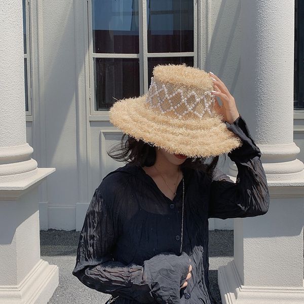 big edge sunscreen outdoor sunshade new pearl straw hat simple all-match small celebrity wind pearl lafite straw hat, Blue;gray
big edge sunscreen outdoor sunshade new pearl straw hat simple all-match small celebrity wind pearl lafite straw hat, Blue;gray