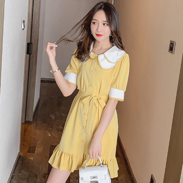 2020 summer maternity fashion nursing dress short sleeve double peter pan collar ruffles patchwork breastfeeding dress with belt, White
2020 summer maternity fashion nursing dress short sleeve double peter pan collar ruffles patchwork breastfeeding dress with belt, White