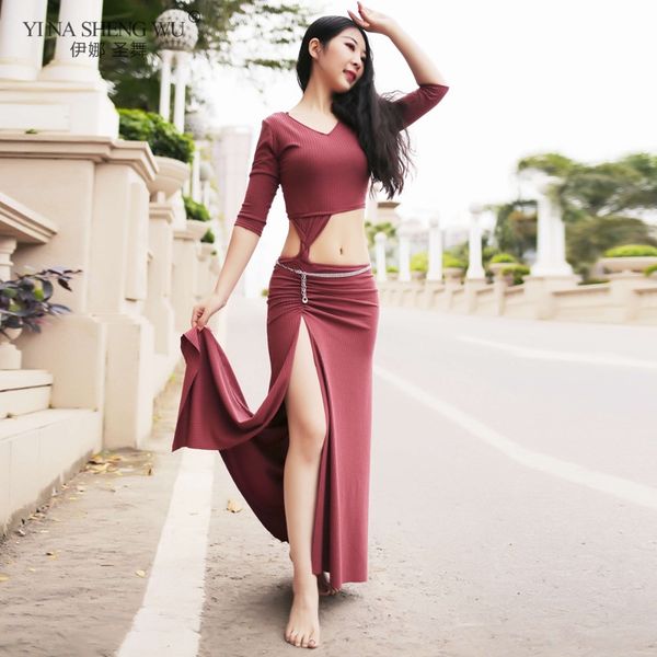 stage wear women cut out v-neck long dress bellydance practice costume 2pcs skirt beginner oriental dancing training outfit, Black;red
stage wear women cut out v-neck long dress bellydance practice costume 2pcs skirt beginner oriental dancing training outfit, Black;red