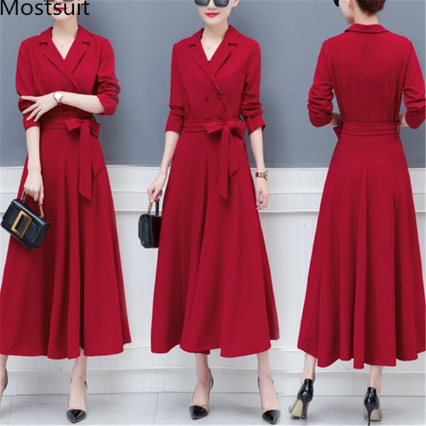 2019 spring autumn black red long maxi dress with belt women plus size long sleeve pleated vintage office party dresses vestidos, Black;gray
2019 spring autumn black red long maxi dress with belt women plus size long sleeve pleated vintage office party dresses vestidos, Black;gray