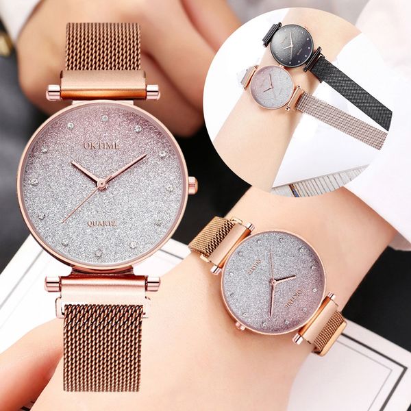 fashion sky watch magnet band women quartz diamond wristwatch watches, Slivery;brown
fashion sky watch magnet band women quartz diamond wristwatch watches, Slivery;brown