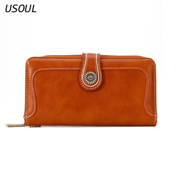 usoul wallet female retro oil wax leather long section ladies clutch bag multifunction mobile phone bag, Red;black
usoul wallet female retro oil wax leather long section ladies clutch bag multifunction mobile phone bag, Red;black