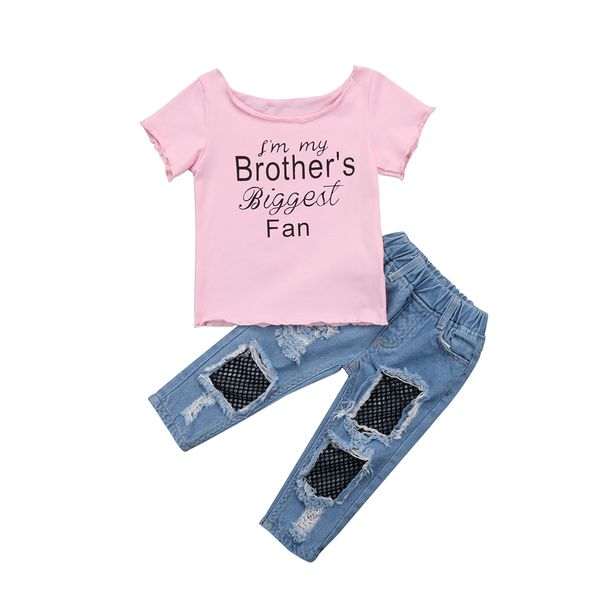 brand new 2pcs set kids baby girl brother печать майка tops + mesh выдалбливают jeans 2pcs наряды set одежды, White
brand new 2pcs set kids baby girl brother печать майка tops + mesh выдалбливают jeans 2pcs наряды set одежды, White
