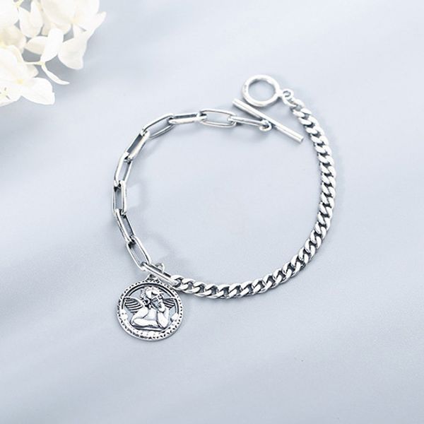 wholesale s925 sterling silver angel round coin charm chain bracelet friend circle ot bracelet holiday gifts, Golden;silver
wholesale s925 sterling silver angel round coin charm chain bracelet friend circle ot bracelet holiday gifts, Golden;silver