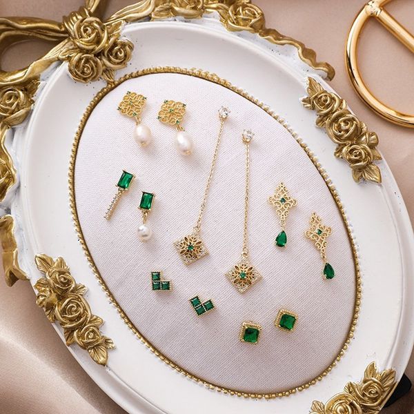 mengjiqiao new vintage green crystal geometric dangle earrings for women elegant simulated pearl brinco party jewelry gifts, Silver
mengjiqiao new vintage green crystal geometric dangle earrings for women elegant simulated pearl brinco party jewelry gifts, Silver