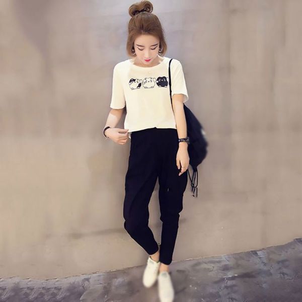 2 pcs черный наборы pant женщин женский комплект костюм лето сыпучие лучшие женские классные брюки одежда casual мультфильм белый е, White
2 pcs черный наборы pant женщин женский комплект костюм лето сыпучие лучшие женские классные брюки одежда casual мультфильм белый е, White