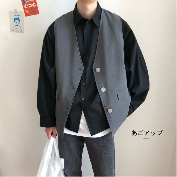 men's vest 2019 autumn and winter new handsome wild casual solid color vest wild youth personality trend men's clothing, Black;white
men's vest 2019 autumn and winter new handsome wild casual solid color vest wild youth personality trend men's clothing, Black;white