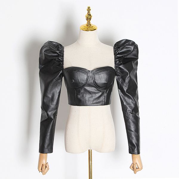 2020 pink black vintage short backless women's blouse square collar puff long sleeve tunic shirts female fashion clothing tide, White
2020 pink black vintage short backless women's blouse square collar puff long sleeve tunic shirts female fashion clothing tide, White