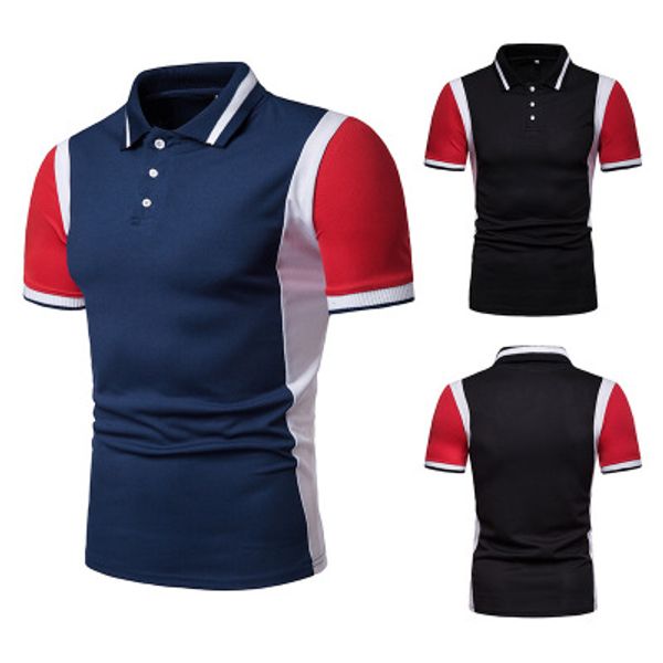 men's casual shirts shirt summer fashion european size short-sleeved t-shir rib collar p015, White;black
men's casual shirts shirt summer fashion european size short-sleeved t-shir rib collar p015, White;black