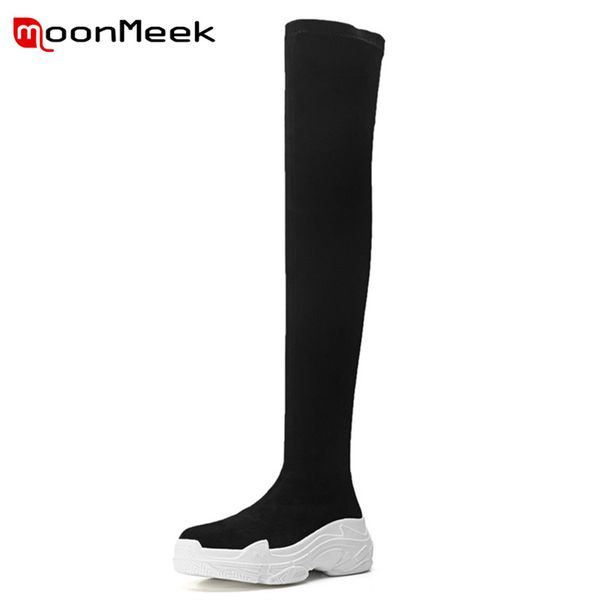 moonmeek new arrive 2018 ladies casual platform wedge boots cow suede leather boots woman autumn winter over the knee, Black
moonmeek new arrive 2018 ladies casual platform wedge boots cow suede leather boots woman autumn winter over the knee, Black