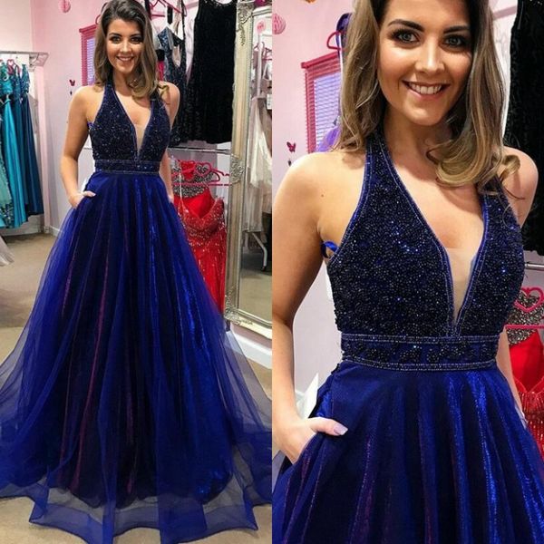 attractive deep v neck a line beaded prom dresses sleeveless long tulle arabic princess evening gowns with pockets, Black
attractive deep v neck a line beaded prom dresses sleeveless long tulle arabic princess evening gowns with pockets, Black