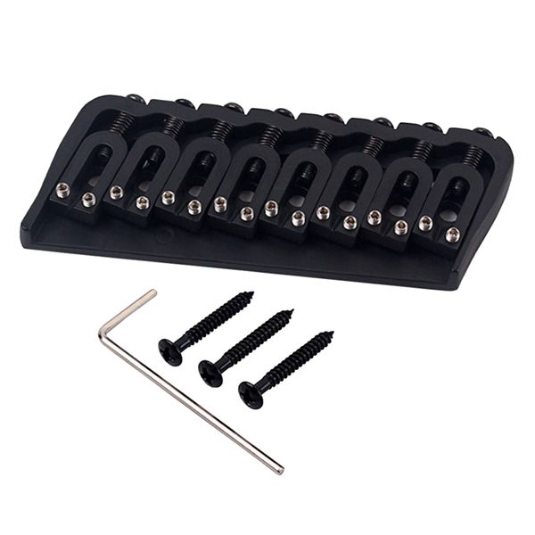 8 string electric guitar hard tail bridge saddle black load tailpiece set with wrench and screws
8 string electric guitar hard tail bridge saddle black load tailpiece set with wrench and screws