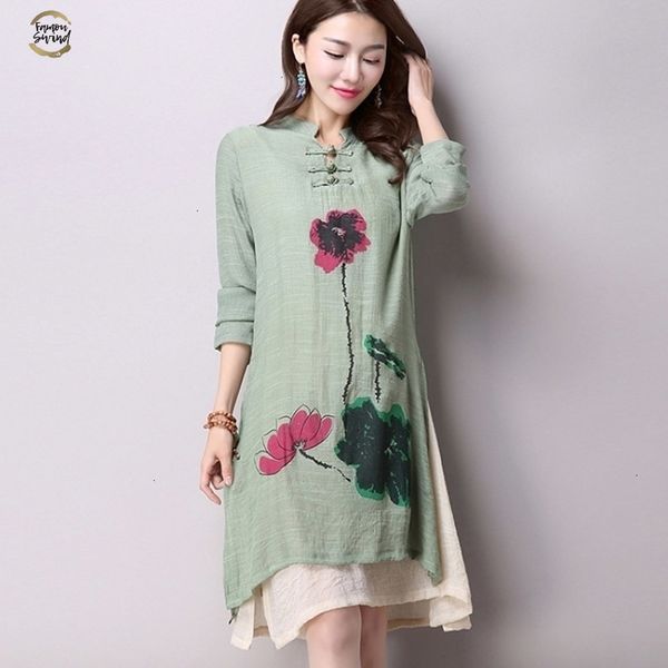 new spring women's national wind casual long-sleeved cotton linen dress plus size long linen dresses simple printing cx002 designer clo, Black;gray
new spring women's national wind casual long-sleeved cotton linen dress plus size long linen dresses simple printing cx002 designer clo, Black;gray