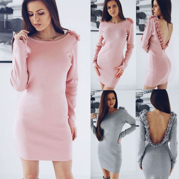 hirigin casual dress 2018 spring autumn womens long sleeve bodycon ladies summer elastic backless short mini dress plus size, Black;gray
hirigin casual dress 2018 spring autumn womens long sleeve bodycon ladies summer elastic backless short mini dress plus size, Black;gray