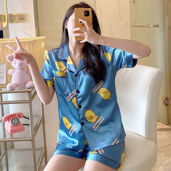 good quality silk pajama sets for women 2 pcs short sleeve trousers lapel pyjamas loose comfort pijama female premium sleepwear, Black;red
good quality silk pajama sets for women 2 pcs short sleeve trousers lapel pyjamas loose comfort pijama female premium sleepwear, Black;red