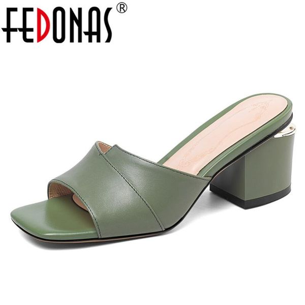 fedonas classic genuine leather women sandals 2020 new square toe high heels rome shoes woman casual party shoes basic slippers, Black 
fedonas classic genuine leather women sandals 2020 new square toe high heels rome shoes woman casual party shoes basic slippers, Black