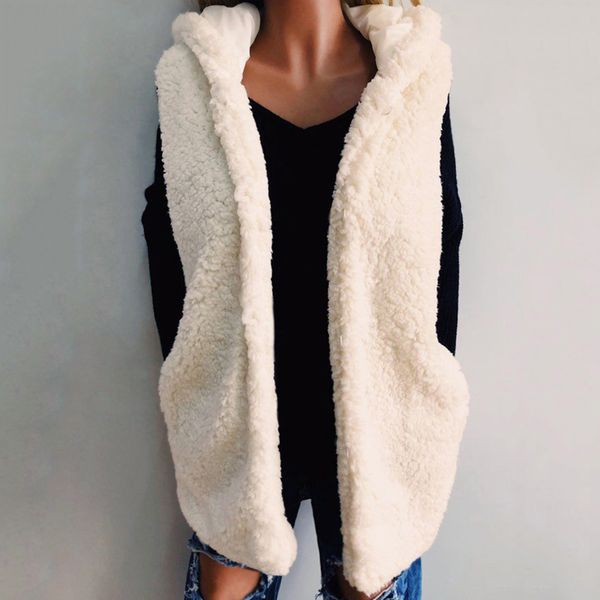 wenyujh women warm open stitch faux fur vests fleece jackets winter hooded waistcoats ladies casual sleeveless coats outwears, Black;white
wenyujh women warm open stitch faux fur vests fleece jackets winter hooded waistcoats ladies casual sleeveless coats outwears, Black;white
