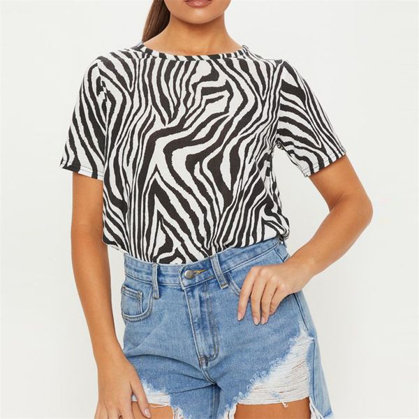 women zebra print t shirt summer short sleeve o-neck fashion streetwear female t-shirt plus size loose tees, White
women zebra print t shirt summer short sleeve o-neck fashion streetwear female t-shirt plus size loose tees, White