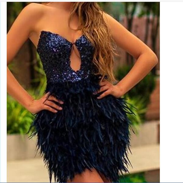 2020 navy prom dresses sweetheart sequins feather sleeveless short homecoming dress above knee length lumbar sheath evening dress, Red
2020 navy prom dresses sweetheart sequins feather sleeveless short homecoming dress above knee length lumbar sheath evening dress, Red