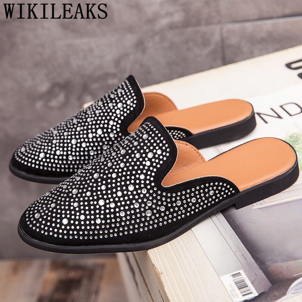 mules men half shoes mens shoes casual fashion designer men rhinestone chaussures homme luxe erkek ayakkabi, Black
mules men half shoes mens shoes casual fashion designer men rhinestone chaussures homme luxe erkek ayakkabi, Black