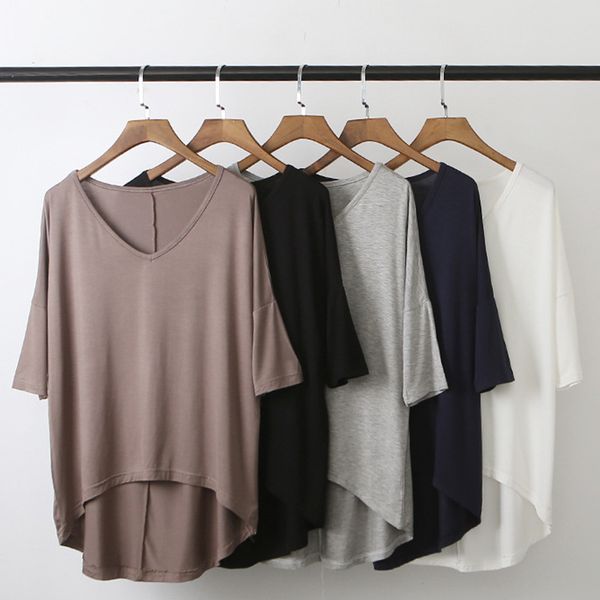 rlyaeiz women's tshirts bat half sleeve v neck woman for summer solid color soft modal cotton basic t-shirt female clothing, White
rlyaeiz women's tshirts bat half sleeve v neck woman for summer solid color soft modal cotton basic t-shirt female clothing, White