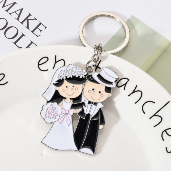 vicney romantic bride groom key chain cute lover's keyfob zinc alloy couple keyring key chain wedding souvenir gift for friend, Silver
vicney romantic bride groom key chain cute lover's keyfob zinc alloy couple keyring key chain wedding souvenir gift for friend, Silver