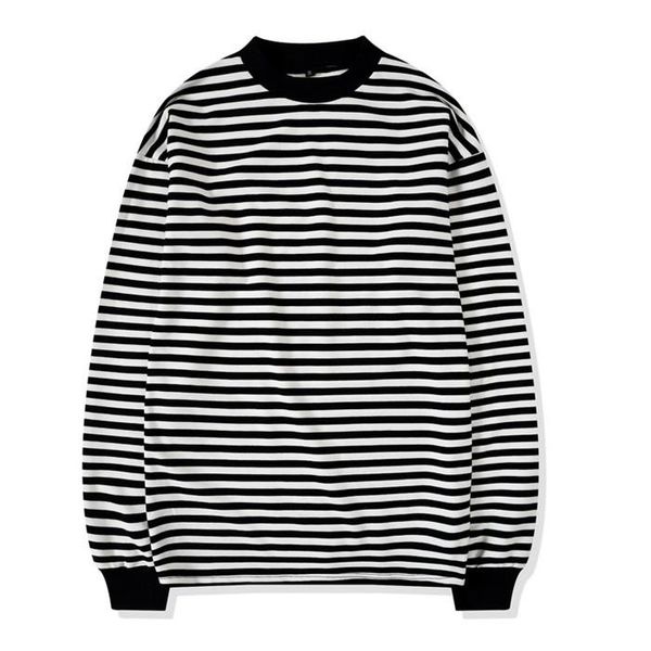 casual tshirt turtleneck striped loose fit long sleeve homme tees mens summer designer, White;black
casual tshirt turtleneck striped loose fit long sleeve homme tees mens summer designer, White;black